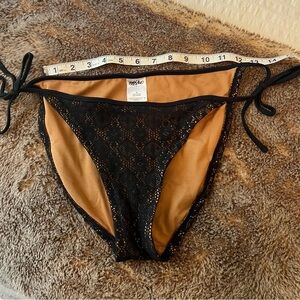 Mossino Black Lace Swimsuit Bottom M